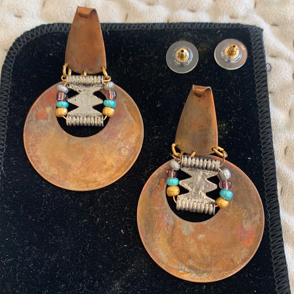 Stunning Artisan Patina Handmade Earrings-NWT